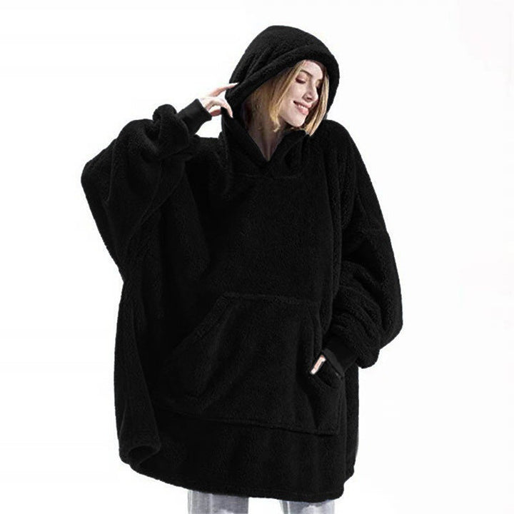 Women's Oversized Fleece Hoodie with Kangaroo Pocket and Hood Mune
