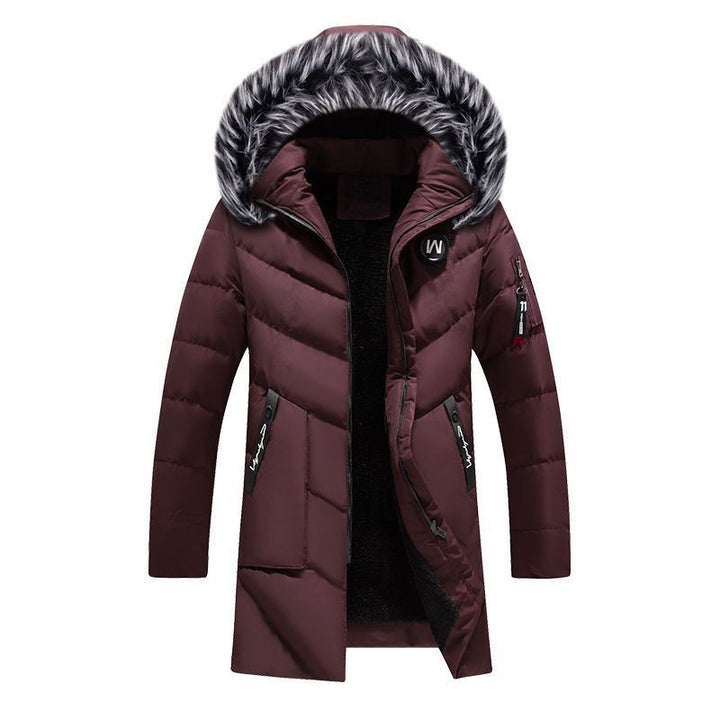 Men's Quilted Thermo Parka with Faux Fur Hood and Fleece Lining Mune Fashion