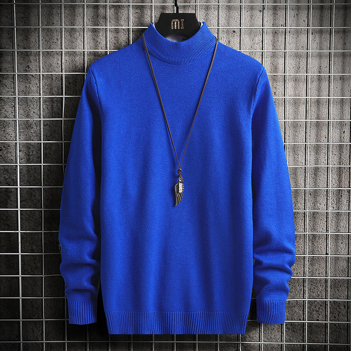 Men's nan Premium Stand Collar Sweater made of fine cotton blend with ribbed cuffs and slim silhouette Mune Fashion