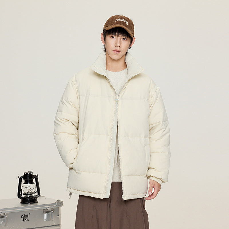 Unisex Oversize Padded Jacket with High Collar and Drawstring Drune