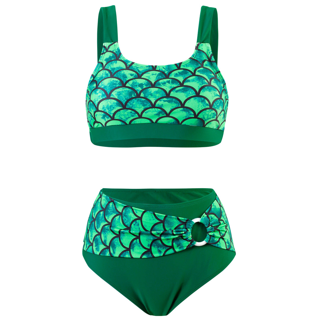 Women's High-Waisted Bikini Set with Sophisticated Ring Design Mune Fashion
