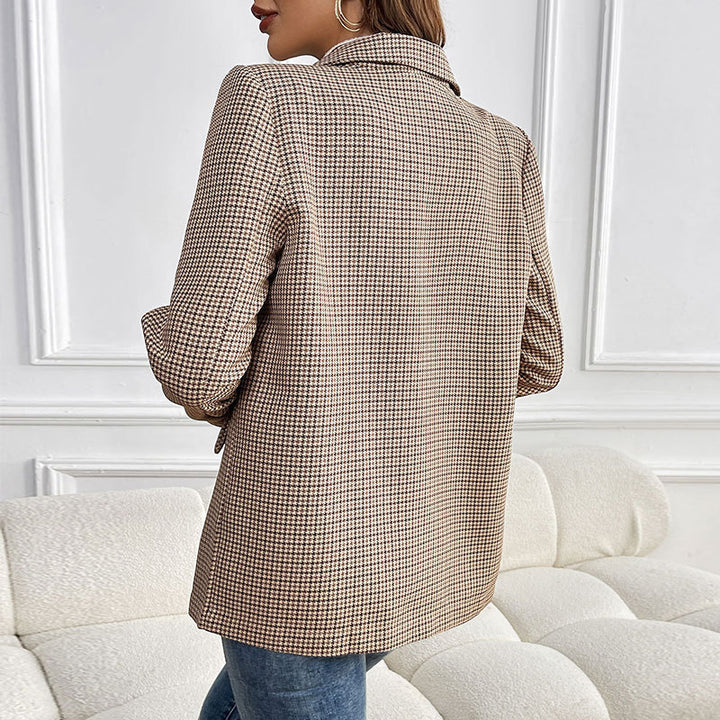 Women Checked Blazer in Elegant Cut Mune Fashion