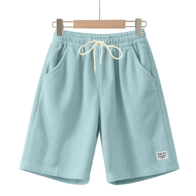Men's knee-length lounge shorts in ribbed structure jersey with elastic drawstring waistband and patch pockets Mune Fashion