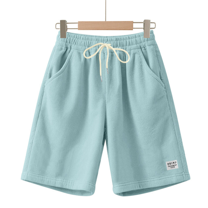 Men's knee-length lounge shorts in ribbed structure jersey with elastic drawstring waistband and patch pockets Mune Fashion