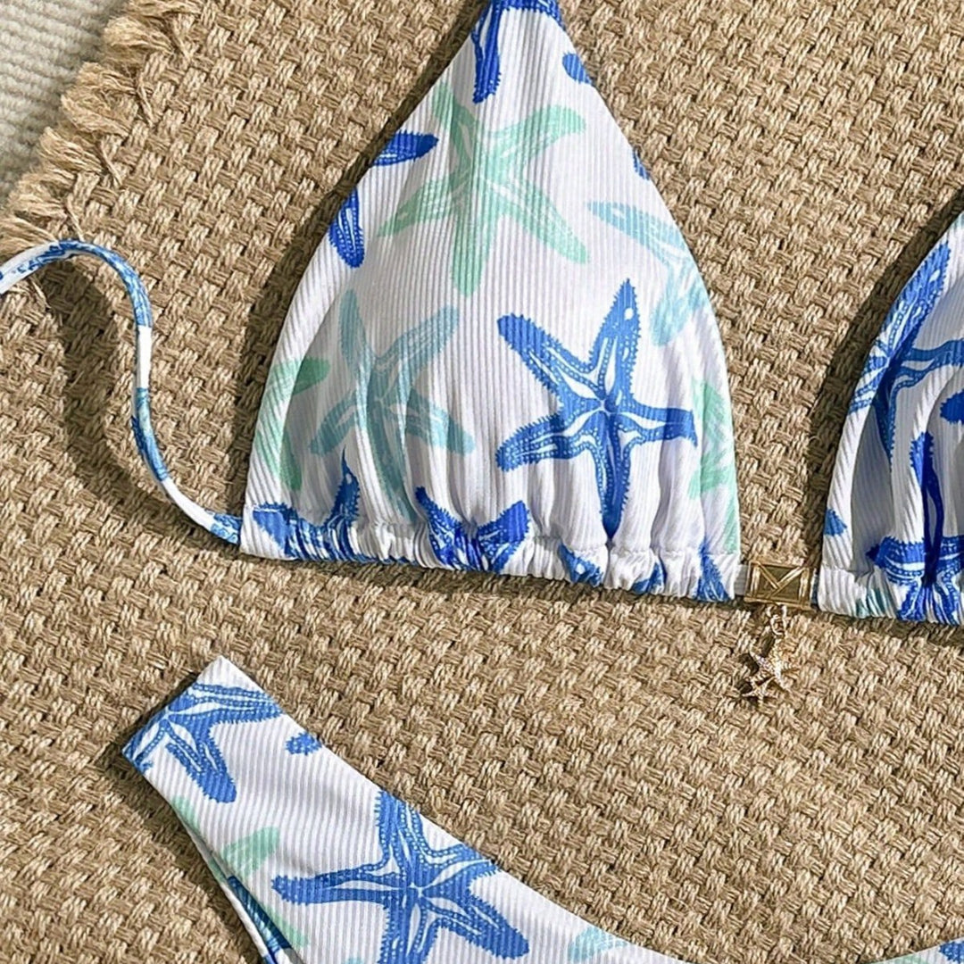 Women Triangle Bikini with Maritime Star Design Mune Fashion