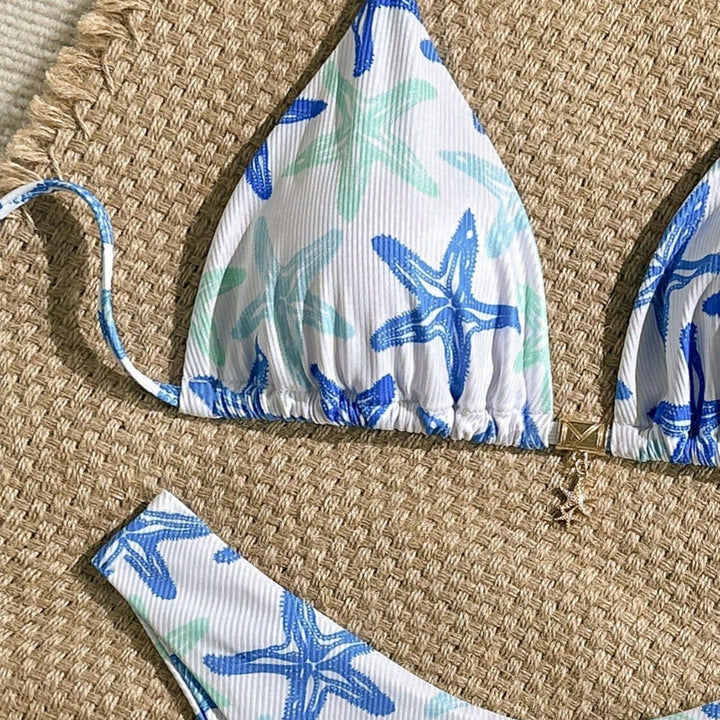 Women Triangle Bikini with Maritime Star Design Mune Fashion