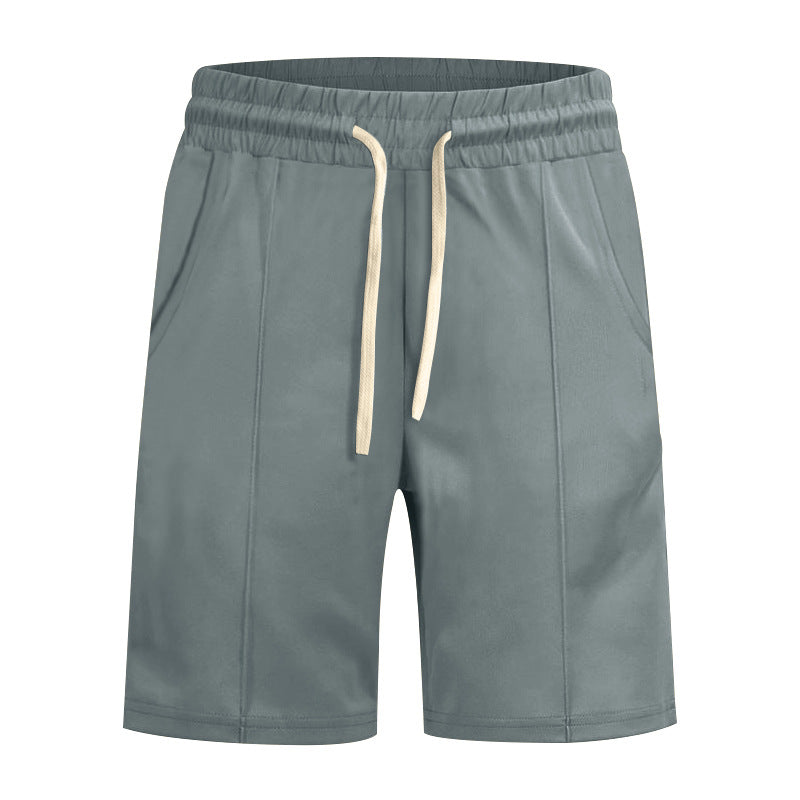 Men's short leisure pants made of cotton blend with elastic waistband and drawstring Mune Fashion