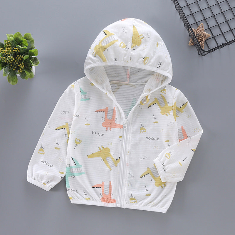 Unisex lightweight hoodie for toddlers with cute animal print and zipper Mune Fashion