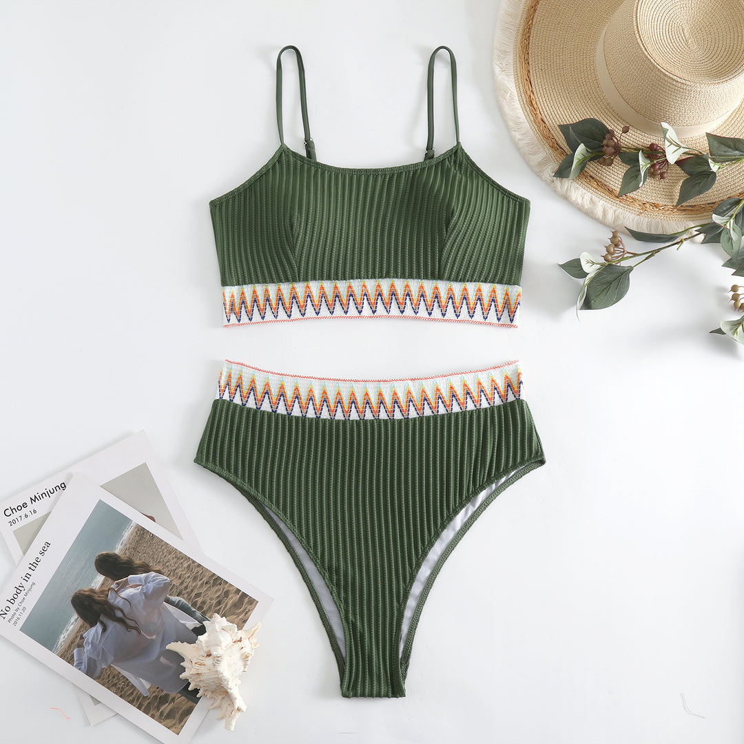 Women's integrated bikini set with geometric pattern Mune Fashion