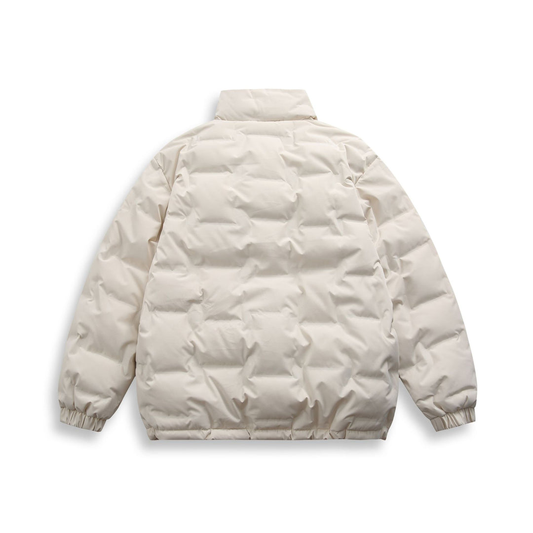 Unisex Short cut minimalist thermal puffer jacket with high stand-up collar Mune Fashion