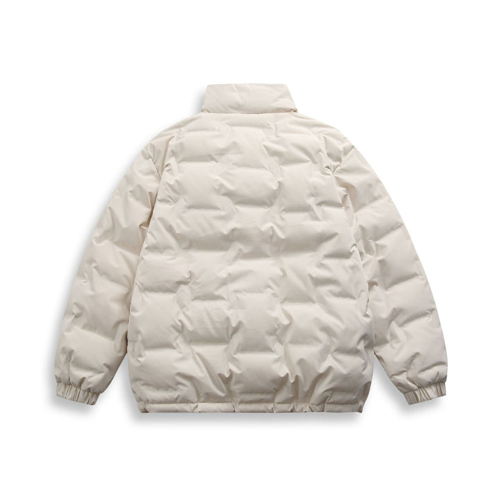 Unisex Short cut minimalist thermal puffer jacket with high stand-up collar Mune Fashion
