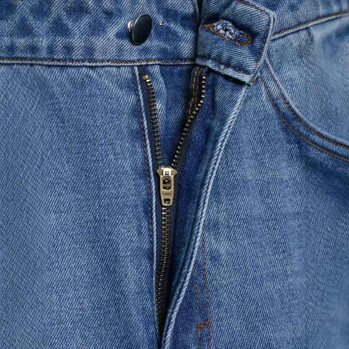 Ladies loose high waist jeans with metal eyelets and side lacing Mune Fashion