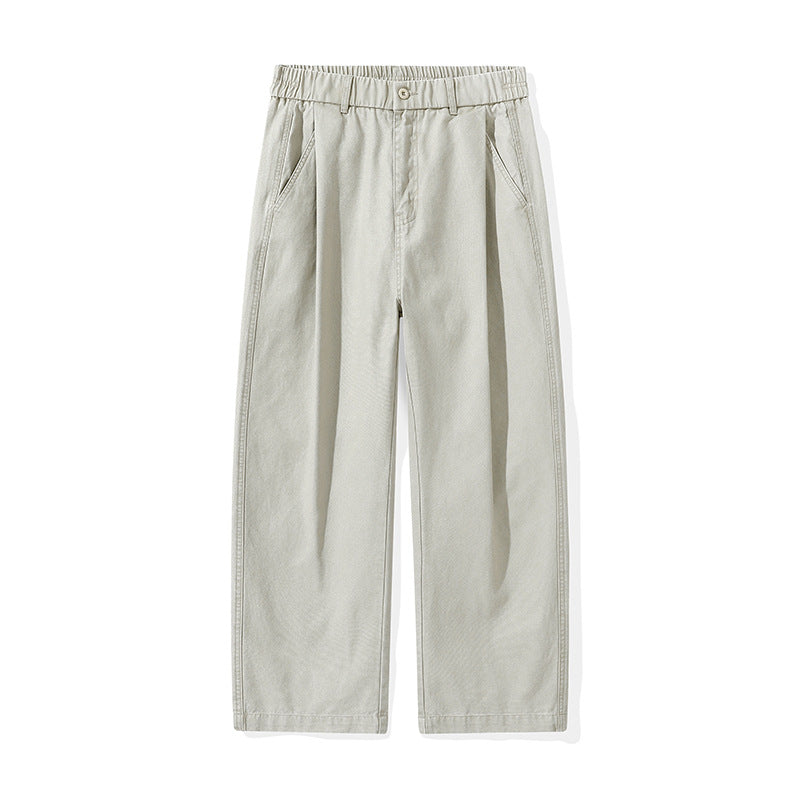 Damen Bundfalten-Hose mit elastischem Taillenbund und weitem Bein Mune Fashion