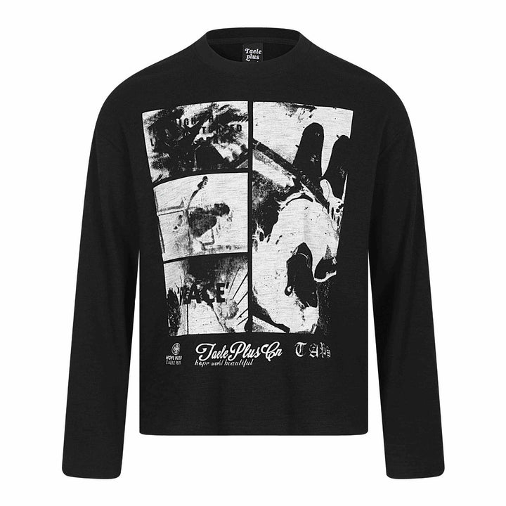 Unisex Long Sleeve Oversized Sweatshirt with Collage Photo Print and Soft Round Neck Mune Fashion