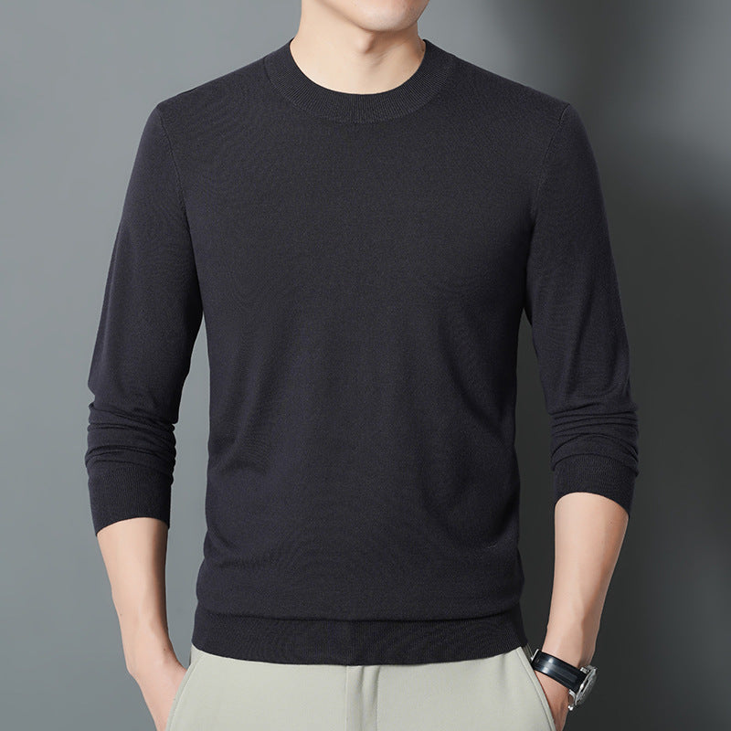 Men's fine round neck sweater made of fine knit with a narrow silhouette Mune Fashion