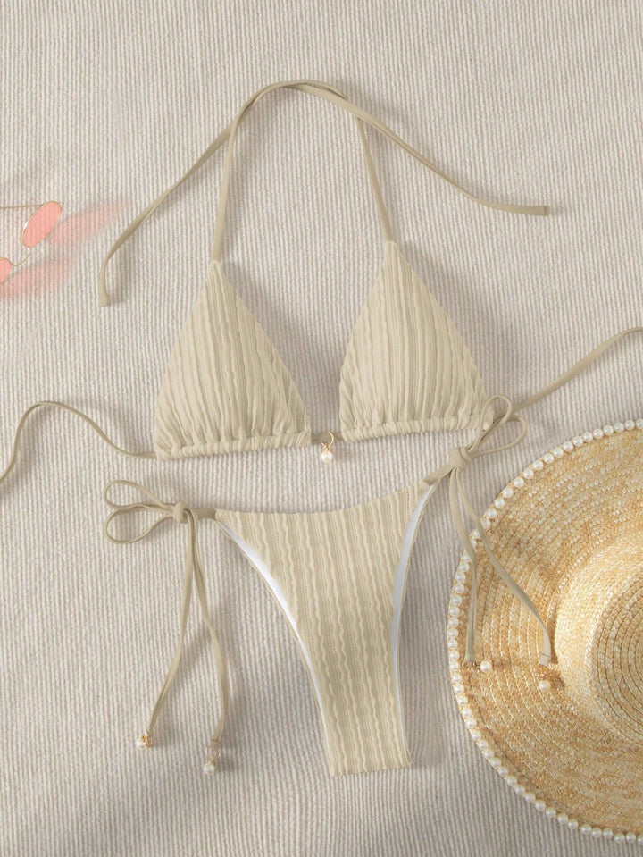 Women's Triangle Bikini with Structured Texture Mune Fashion