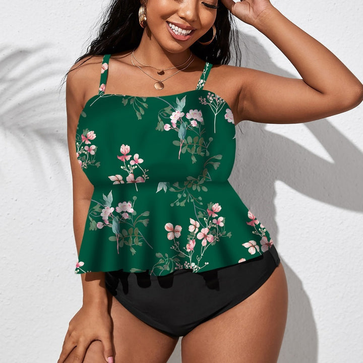 Women's tankini with flared skirt and floral design Mune Fashion