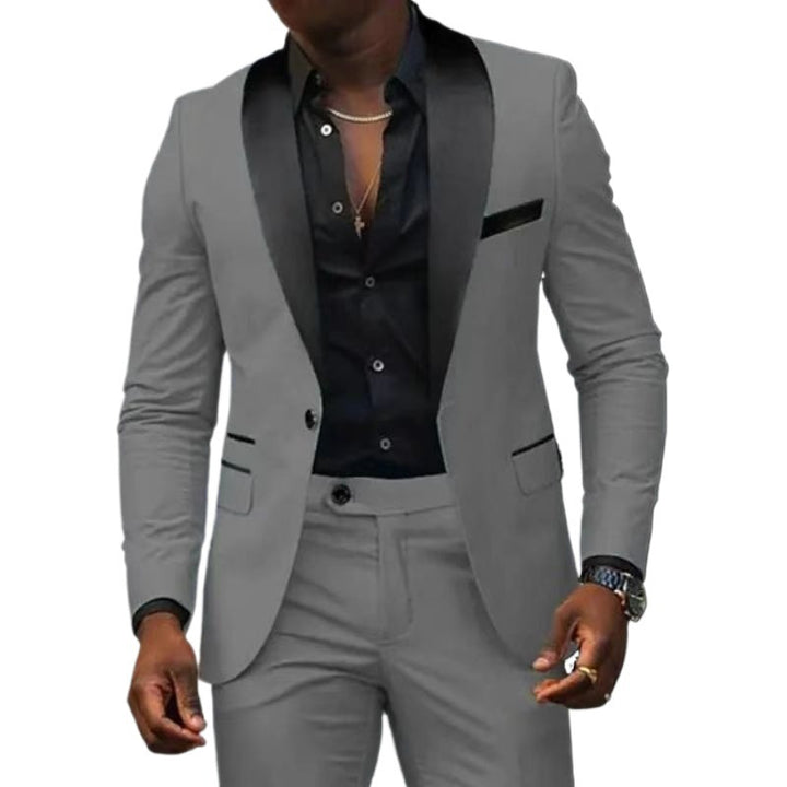 Men's Tailored Tuxedo Set with Shawl Collar and Slim Suit Trousers Mune Fashion