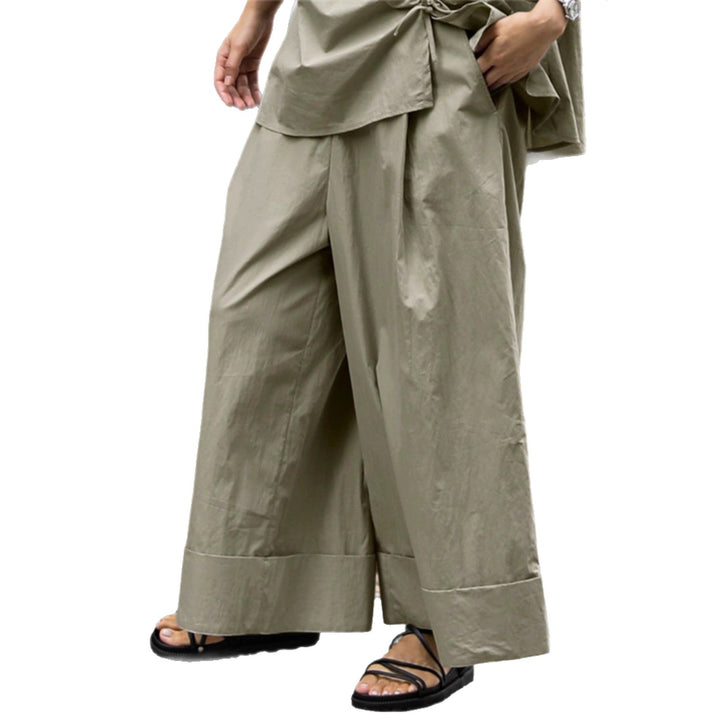 Women's Wide Palazzo Pants with High Waist and Wide Hem Mune Fashion
