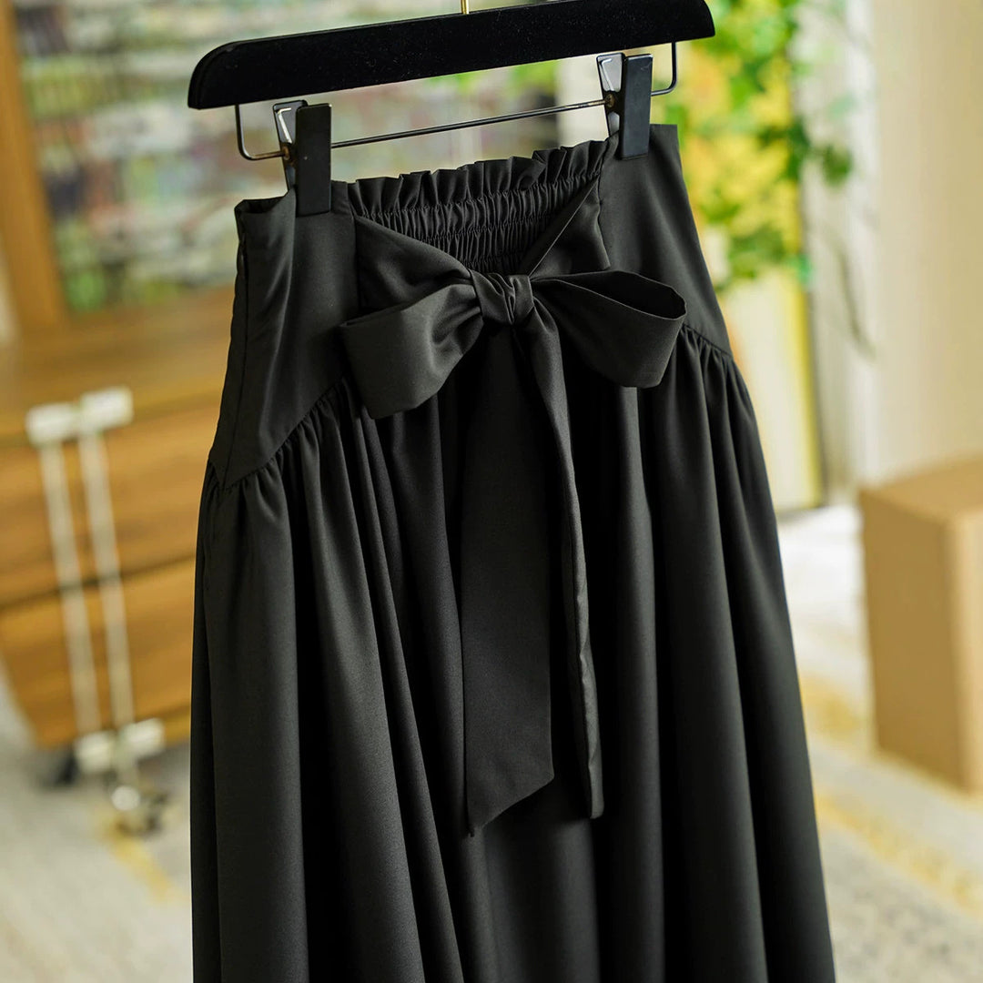 Women's Elegant Maxi Skirt with Waist Belt Mune Fashion