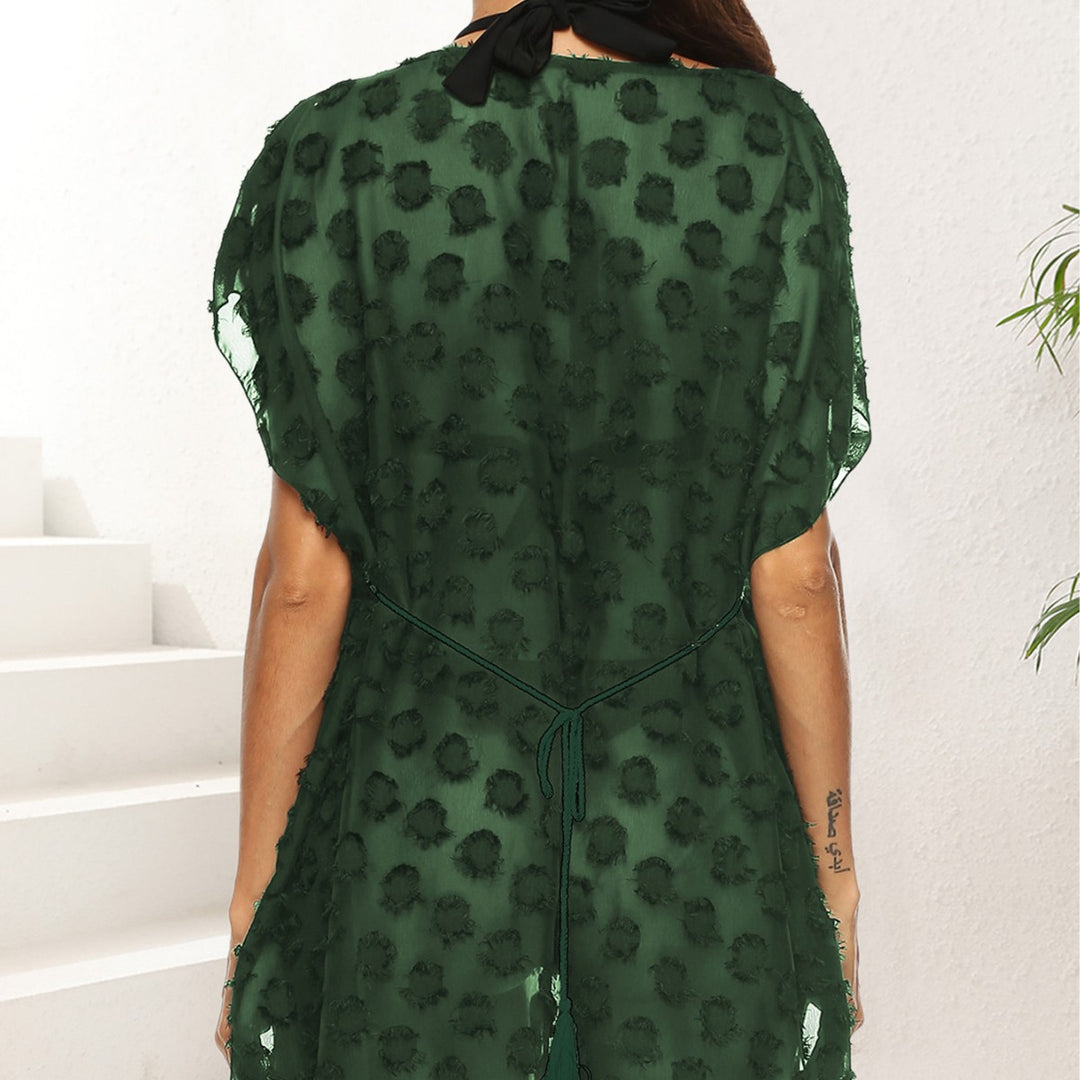 Women's transparent beach cover-up with trendy tassels Mune Fashion