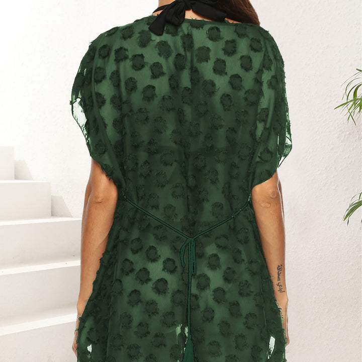 Women's transparent beach cover-up with trendy tassels Mune Fashion