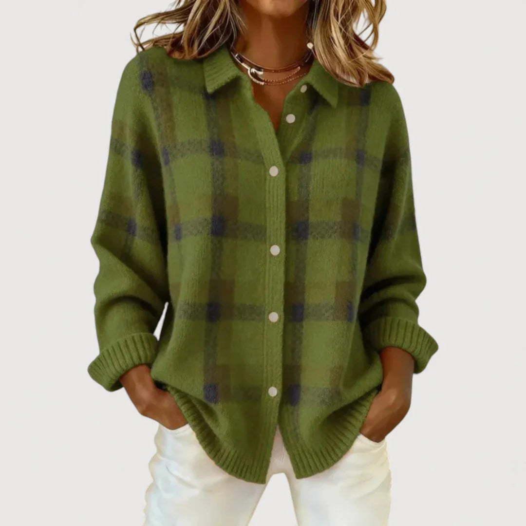 Women’s Fashion Checkered Cardigan