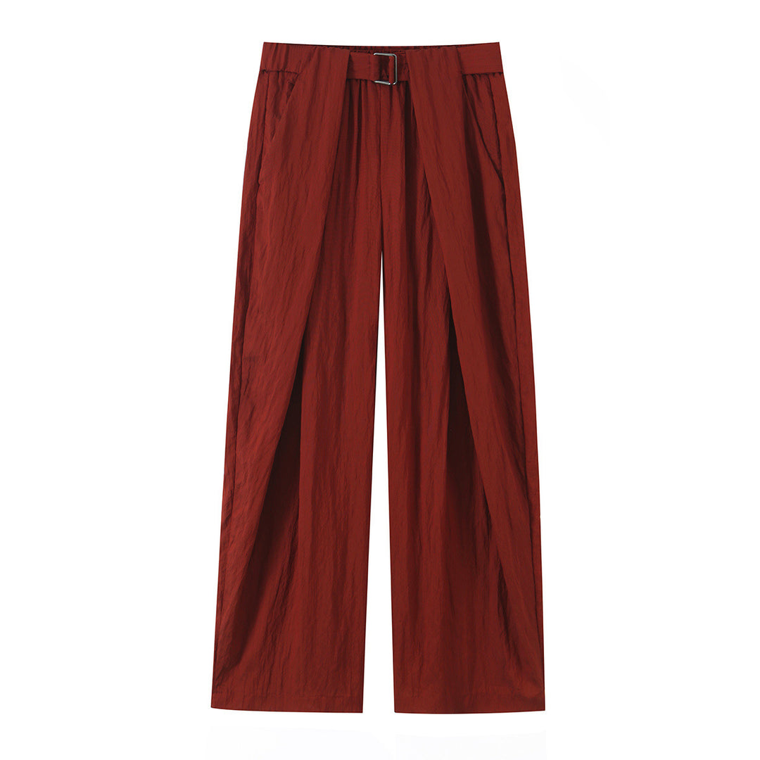 Women’s palazzo pants with wrap front and waist belt Mune Fashion