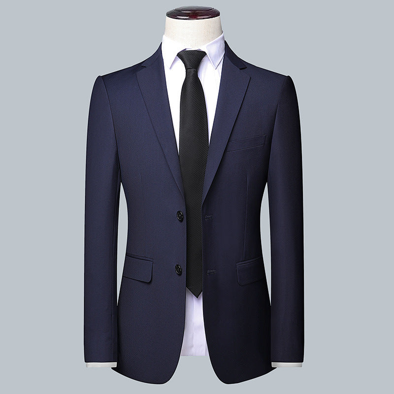 Men's Tailored Slim-Fit Blazer with Narrow Lapel and Chest Piped Pocket Mune Fashion