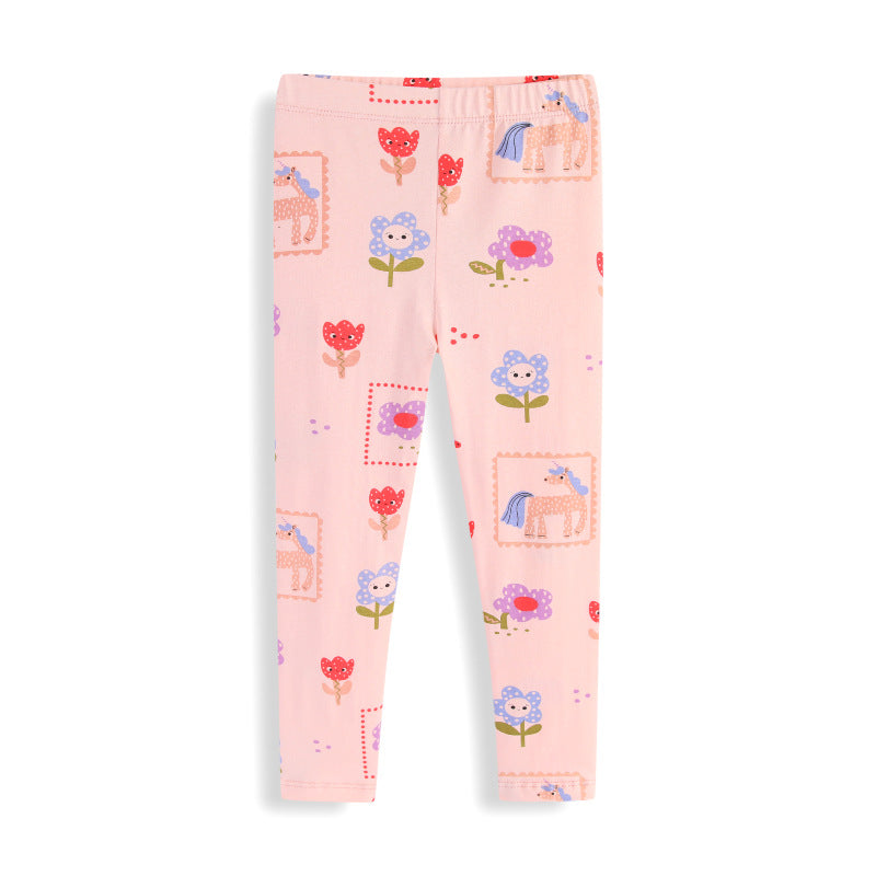 Girls leggings with colorful unicorn and flower pattern Mune Fashion