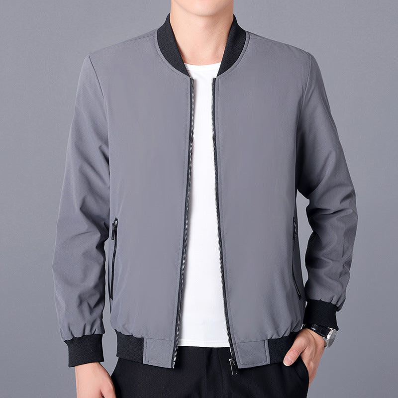 Men's Lightweight Wind and Water-Resistant Bomber Jacket with Ribbed Cuffs Mune Fashion