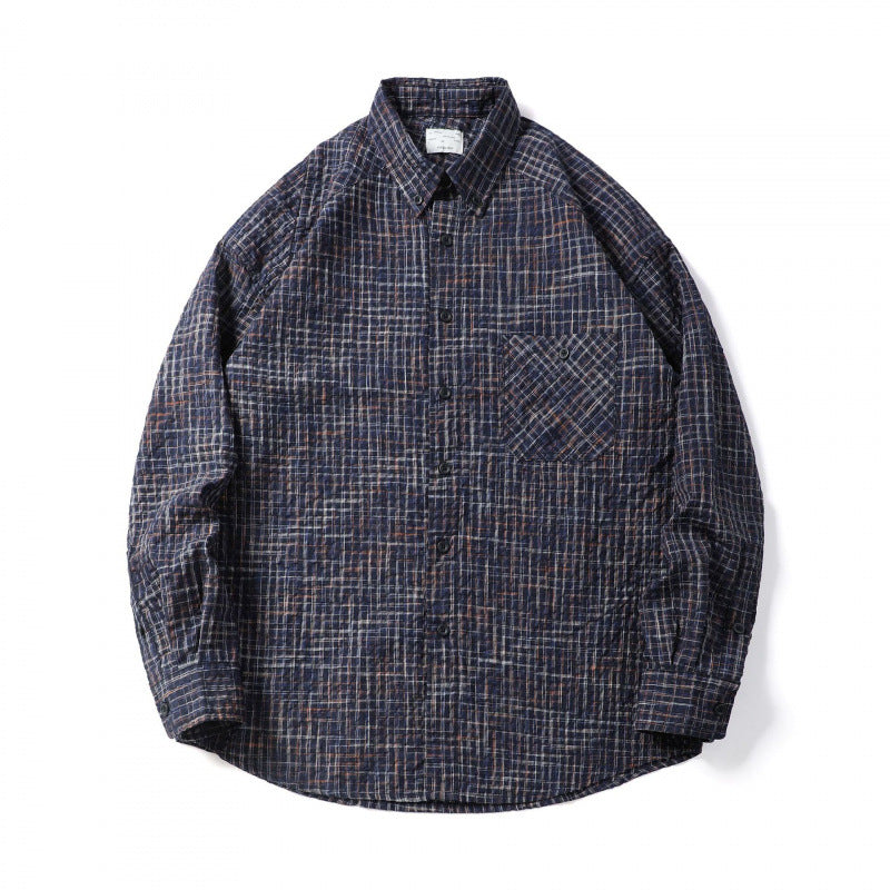 Men's Quilted Checkered Overshirt Jacket with Chest Pocket Mune Fashion