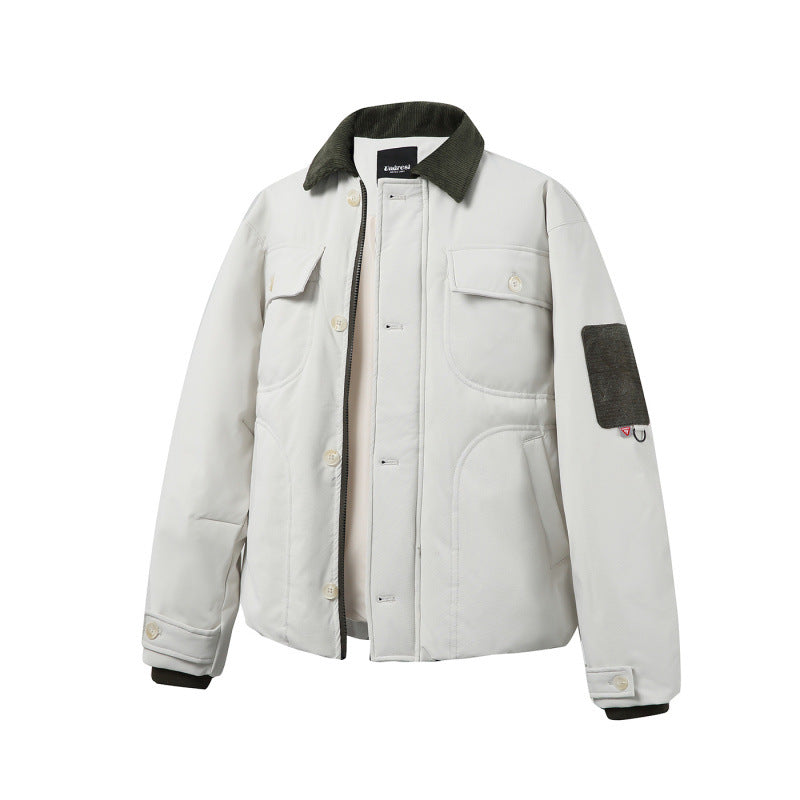 Unisex Padded Overshirt Jacket in Boxy Cut with Cord Collar and Flap Pockets Mune Fashion