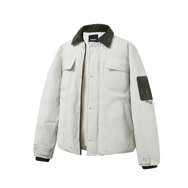 Unisex Padded Overshirt Jacket in Boxy Cut with Cord Collar and Flap Pockets Mune Fashion
