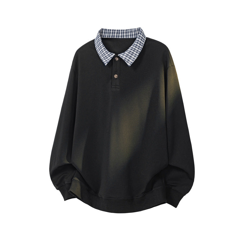 Men's Sporty Sweatshirt with Stylish Collar Mune Fashion