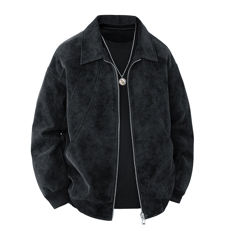 Men's Elegant Suede Jacket with Structured Cut Mune