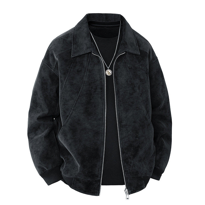 Men's Elegant Suede Jacket with Structured Cut Mune