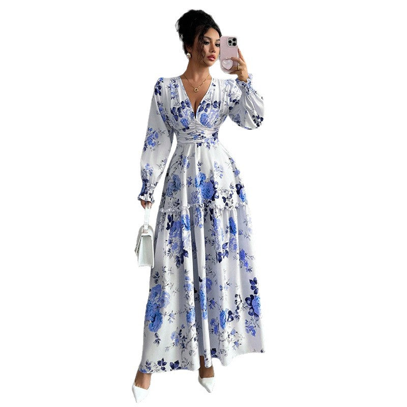 Women's Maxi Dress with Floral Details Mune Fashion