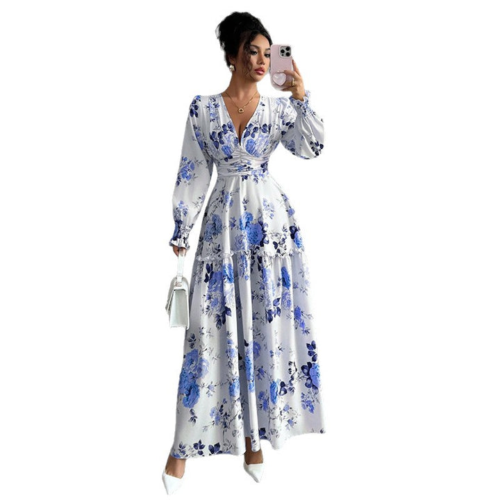 Women's Maxi Dress with Floral Details Mune Fashion