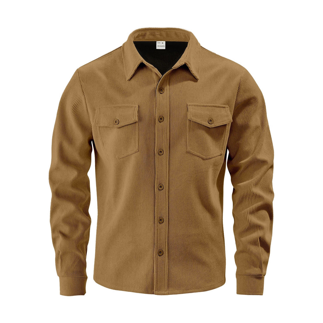 Men's cord shirt jacket made of wide corduroy with flap pockets and shirt collar Mune Fashion