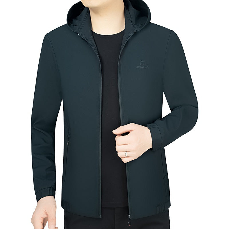 Men's Hooded Softshell Jacket with wind and water repellent membrane and zippered pockets Mune Fashion