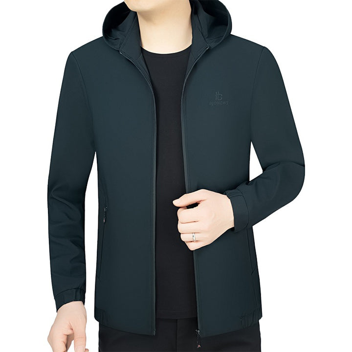 Men's Hooded Softshell Jacket with wind and water repellent membrane and zippered pockets Mune Fashion