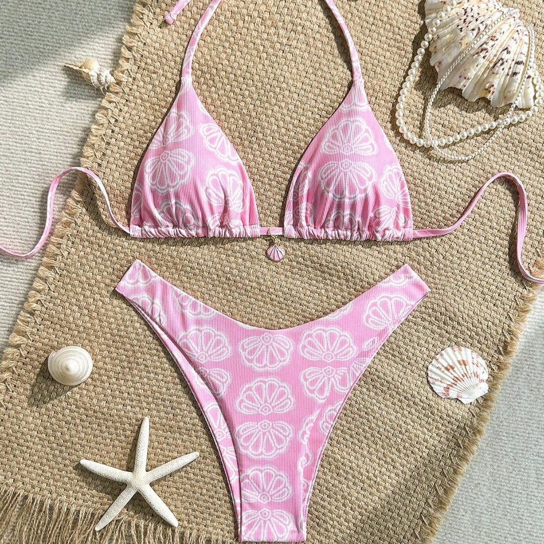 Women's Triangle Bikini with Floral Pattern and Comfortable Cut Mune Fashion