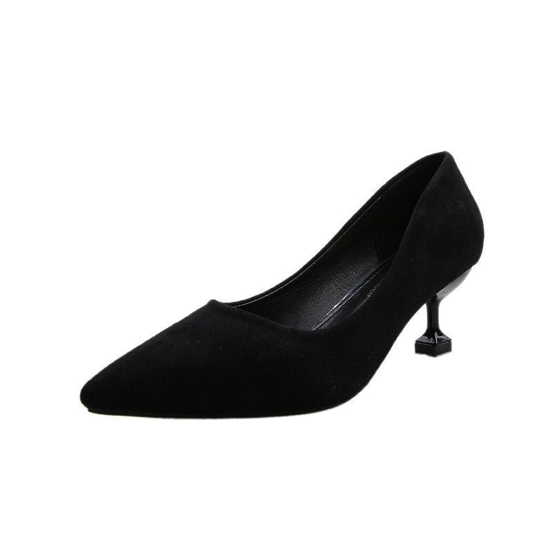 Women's Classic Pointed Velvet Pumps with Sculptural Mini Heel Mune Fashion
