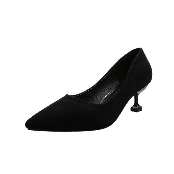 Women's Classic Pointed Velvet Pumps with Sculptural Mini Heel Mune Fashion