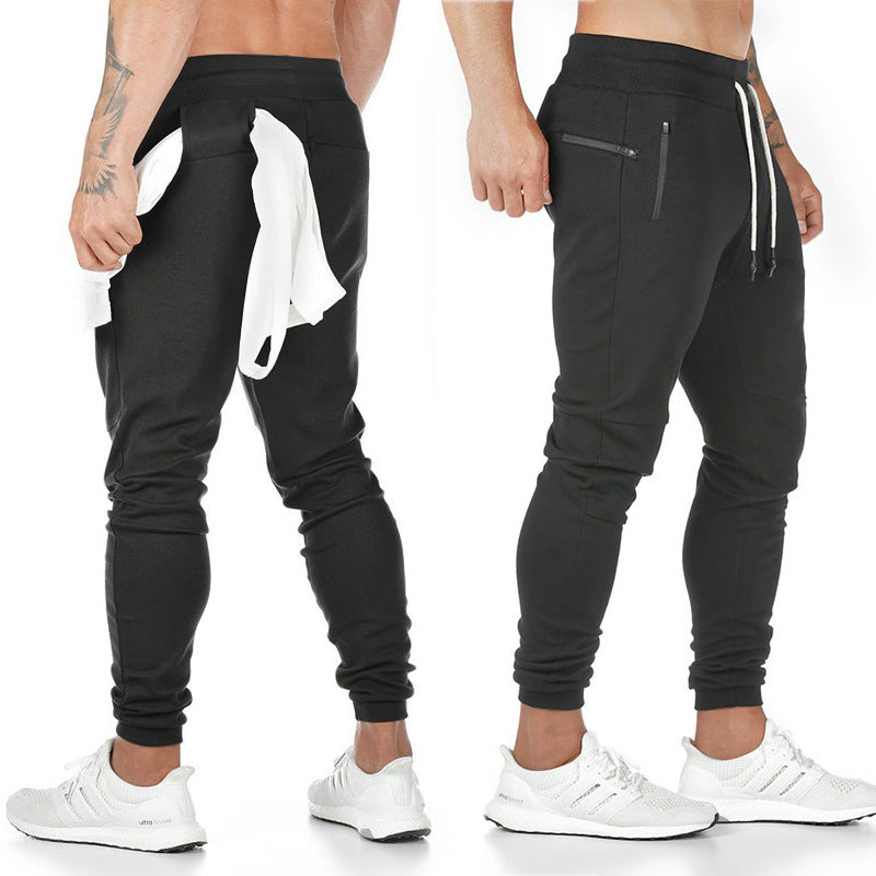 Men's narrow-cut joggers with ribbed waistband, zip pocket, and knee darts Mune Fashion