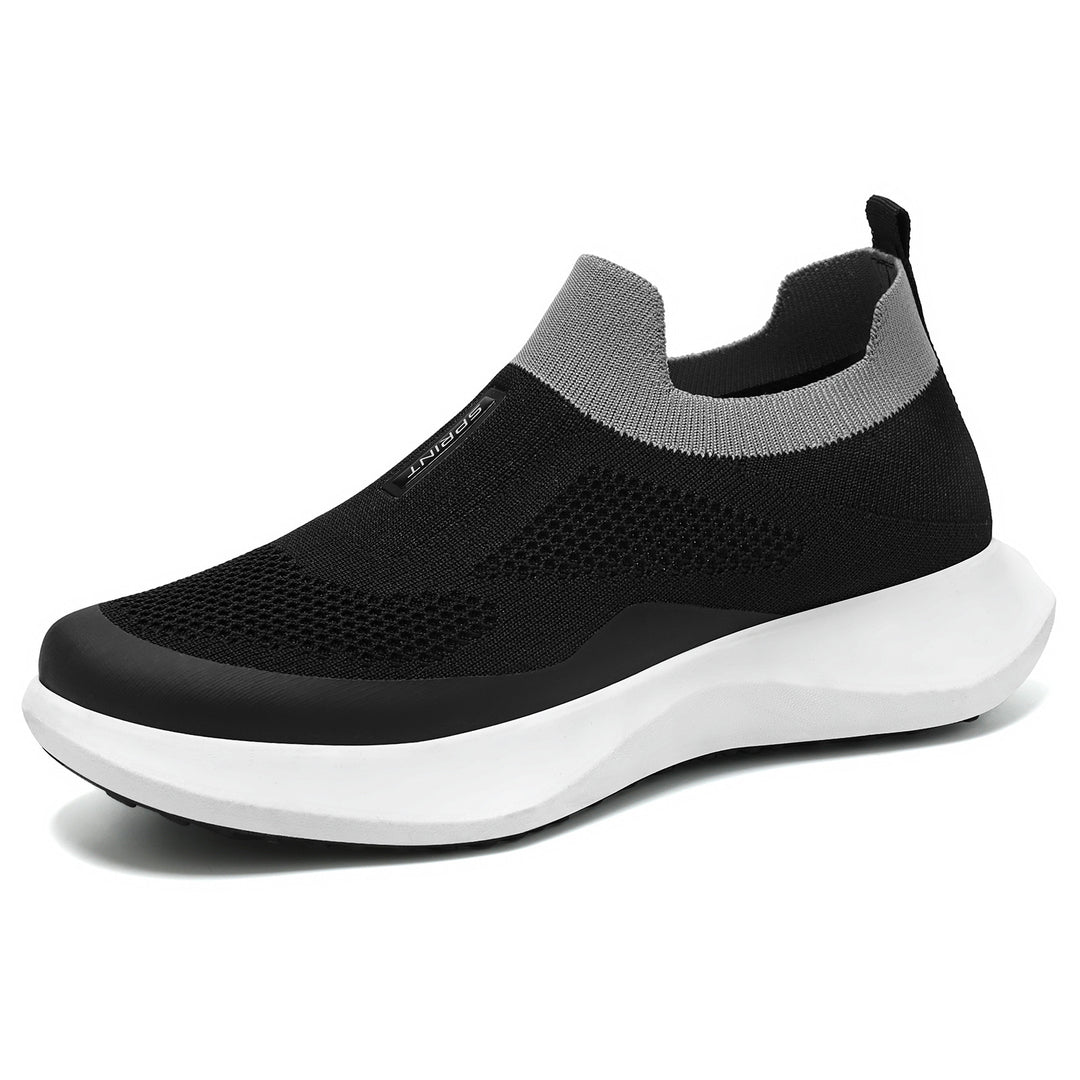 Women's lightweight knit slip-on sneaker with sock-like shaft, elastic entry, and ergonomic memory platform sole Mune Fashion