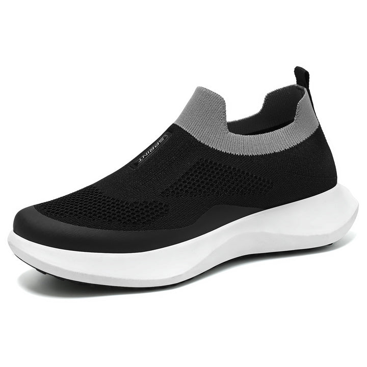 Women's lightweight knit slip-on sneaker with sock-like shaft, elastic entry, and ergonomic memory platform sole Mune Fashion