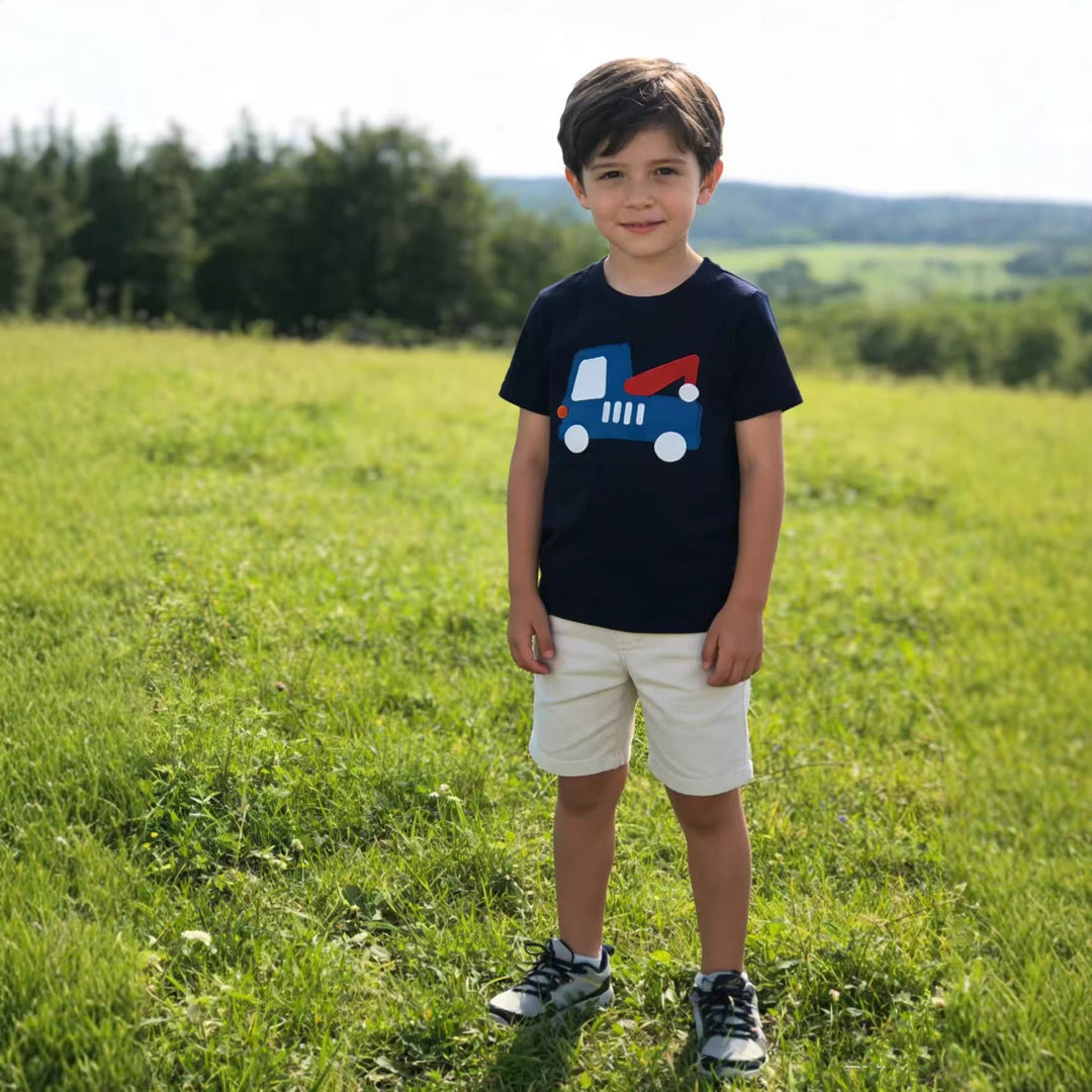 Boys T-shirt with sturdy pioneer vehicle application Mune Fashion