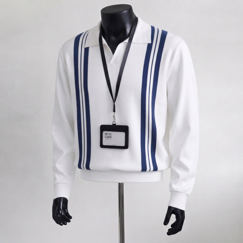 Men's Fashionable Sweater with Stripes Mune Fashion